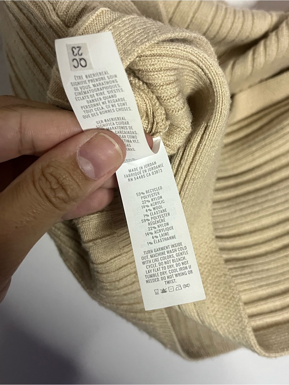 Aerie Reversible Ribbed Sweater Crop Top in Tan Size XL - Picture 6 of 6